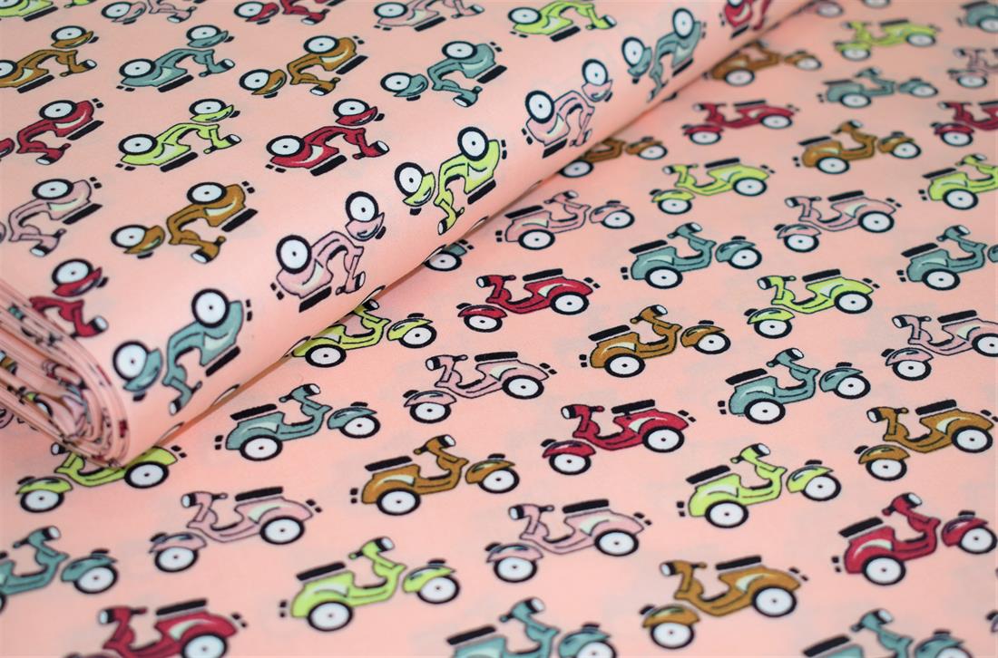 Pink Printed Cotton Scooters-mopeds