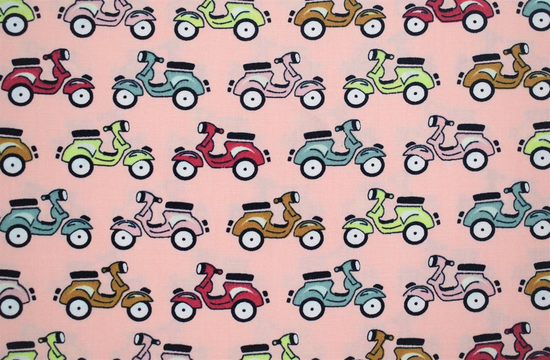 Pink Printed Cotton Scooters-mopeds