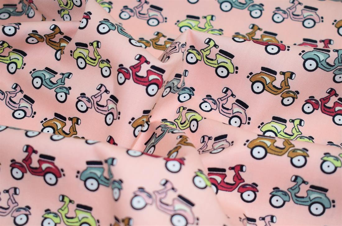 Pink Printed Cotton Scooters-mopeds