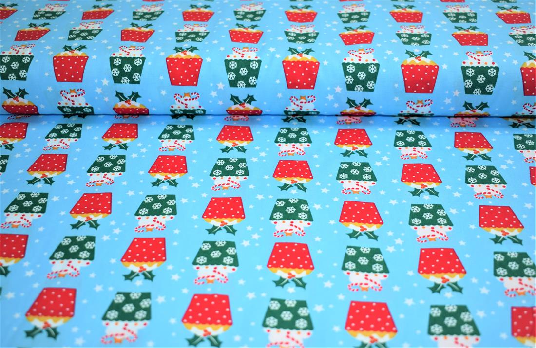 Blue Cotton Christmas Cupcakes