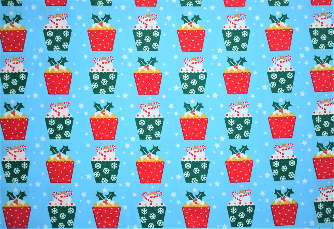 Blue Cotton Christmas Cupcakes