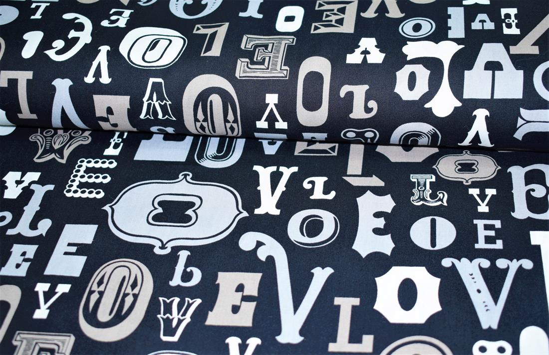 Navy Printed Cotton Fabrics