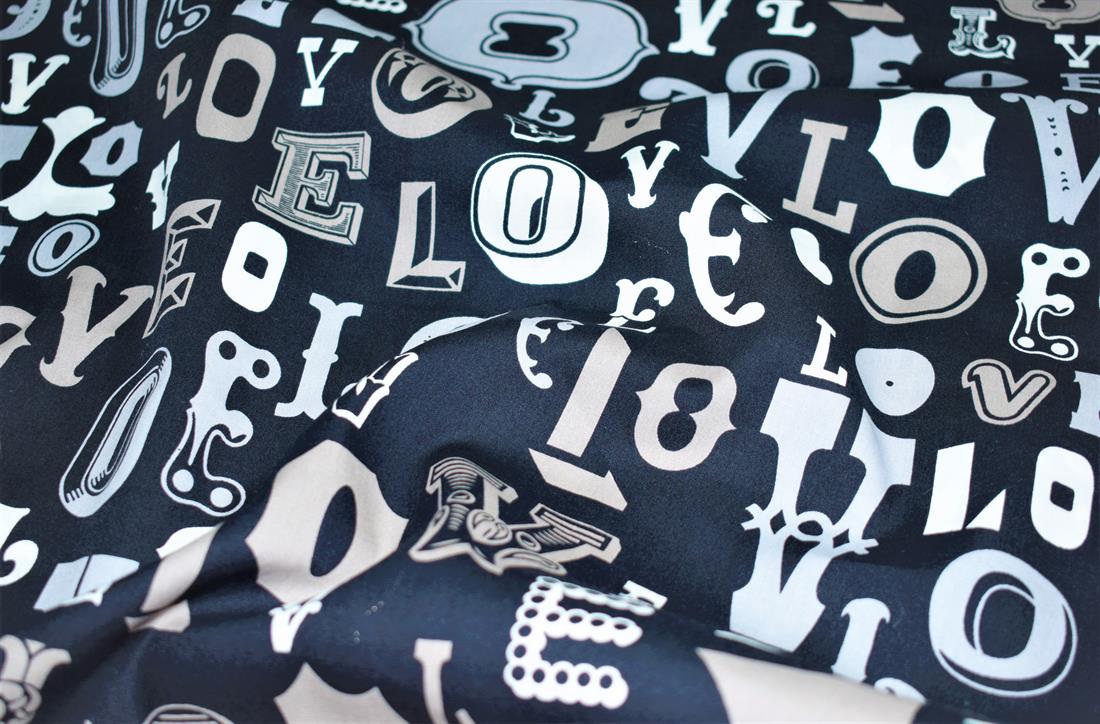 Navy Printed Cotton Fabrics
