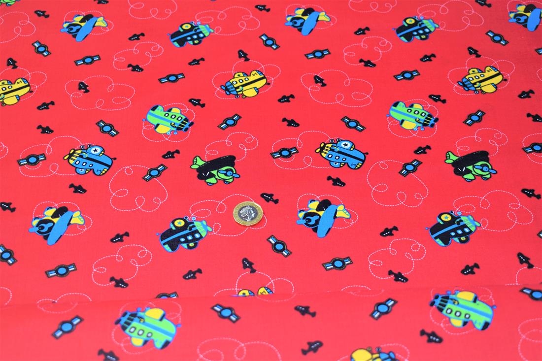 Red Printed Cotton Cars