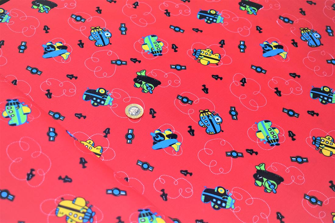 Red Printed Cotton Cars
