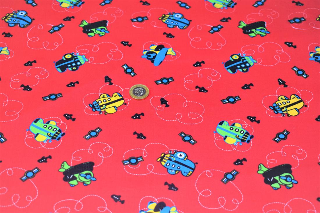 Red Printed Cotton Cars