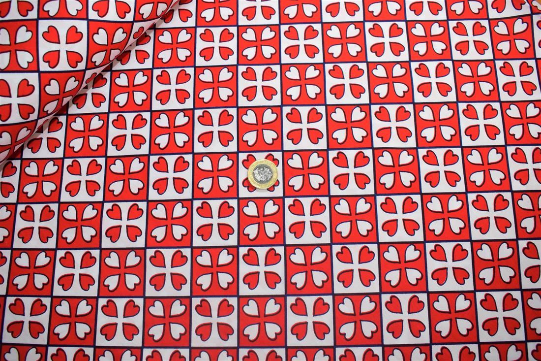 Red Printed Cotton Fabrics