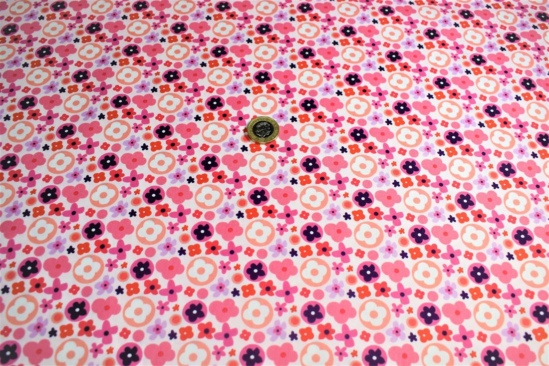 Pink Printed Cotton Ditsy Floral
