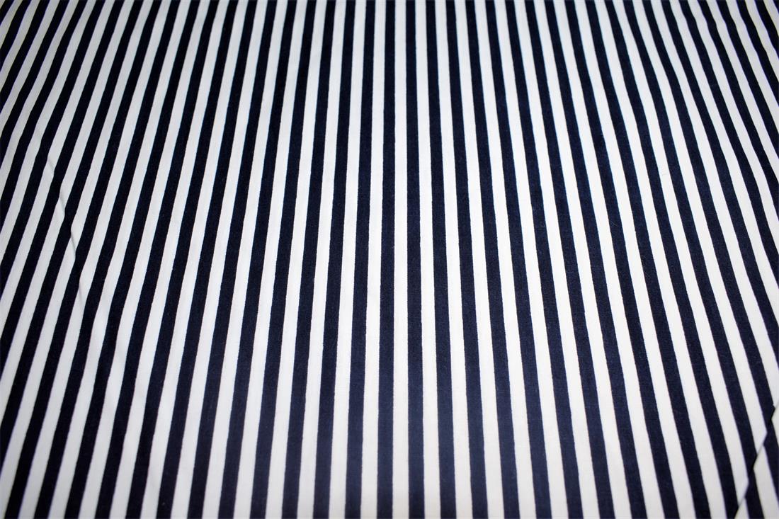 Navy & White Printed Cotton Pin Strips