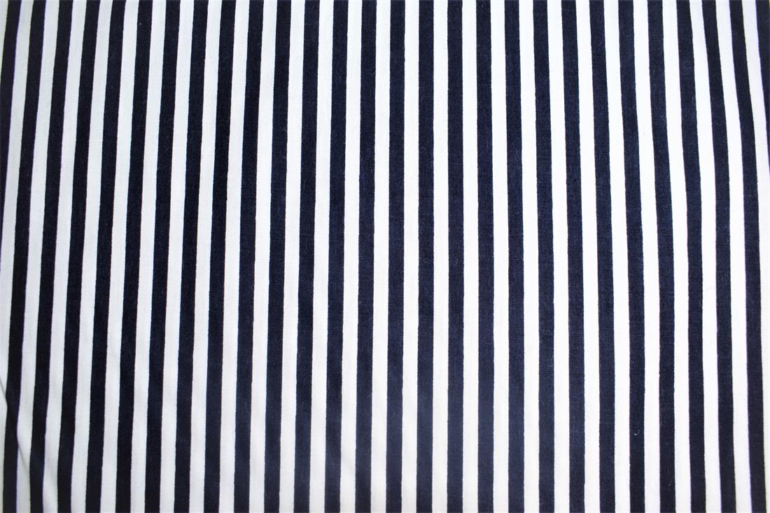 Navy & White Printed Cotton Pin Strips