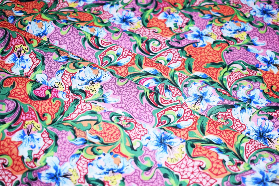 Pink & Orange Cotton Lawn