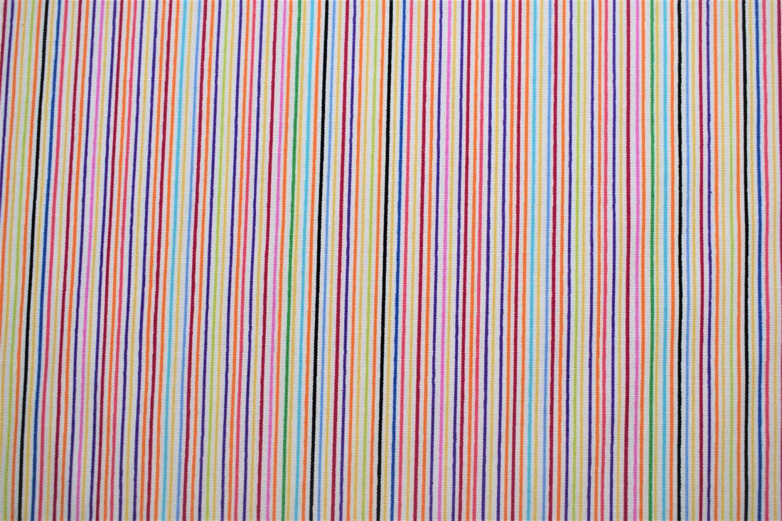 Multicolour Colour Cotton Strip Print