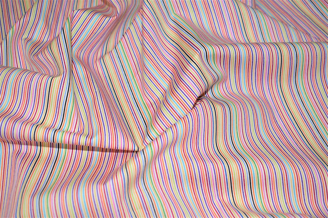 Multicolour Colour Cotton Strip Print