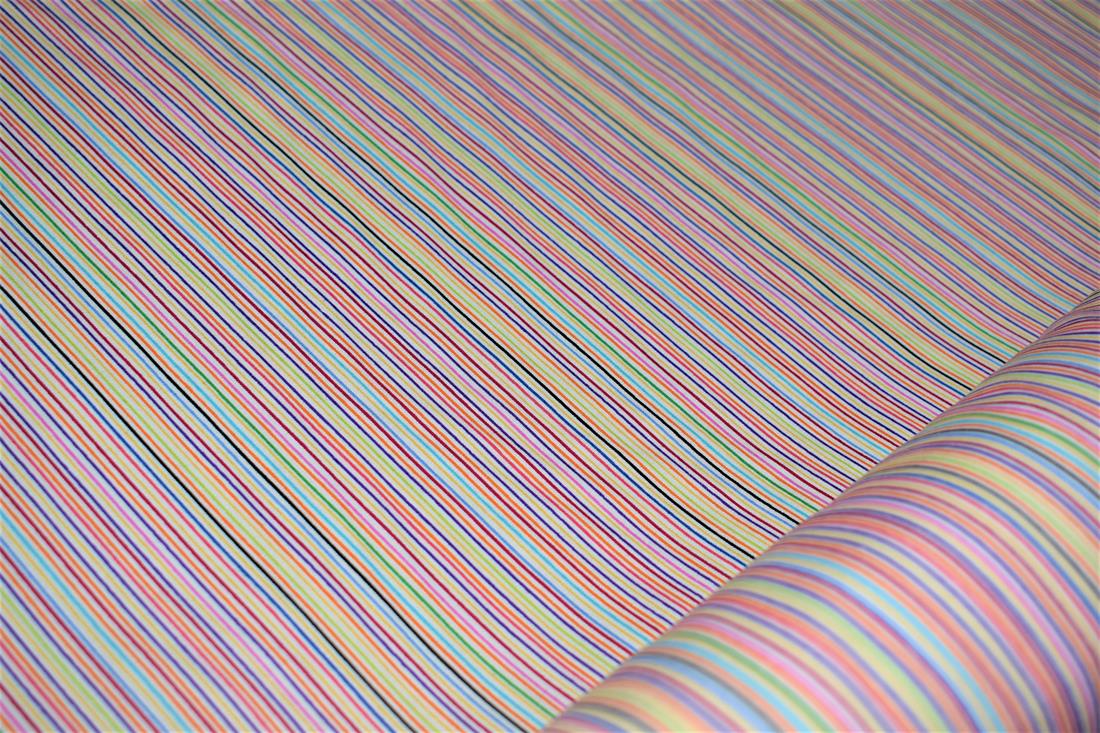 Multicolour Colour Cotton Strip Print