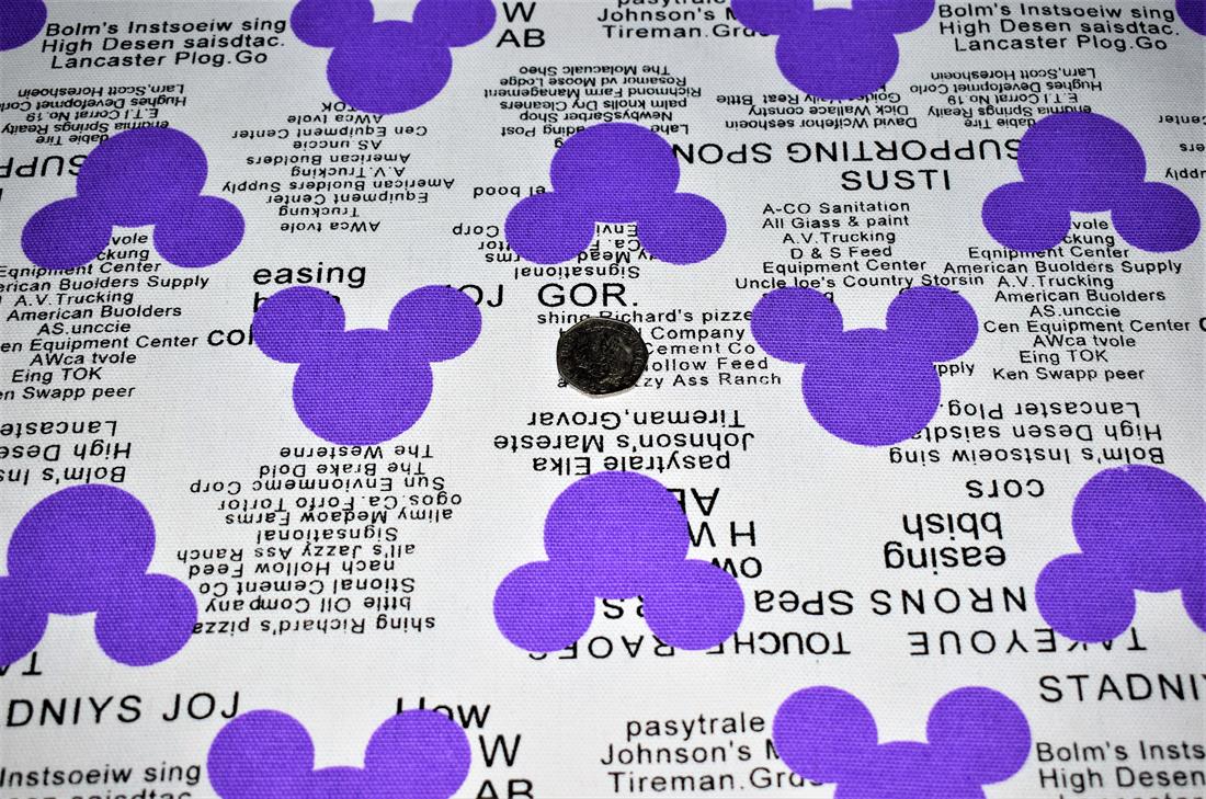 White & Purple Cotton Mickey Mouse