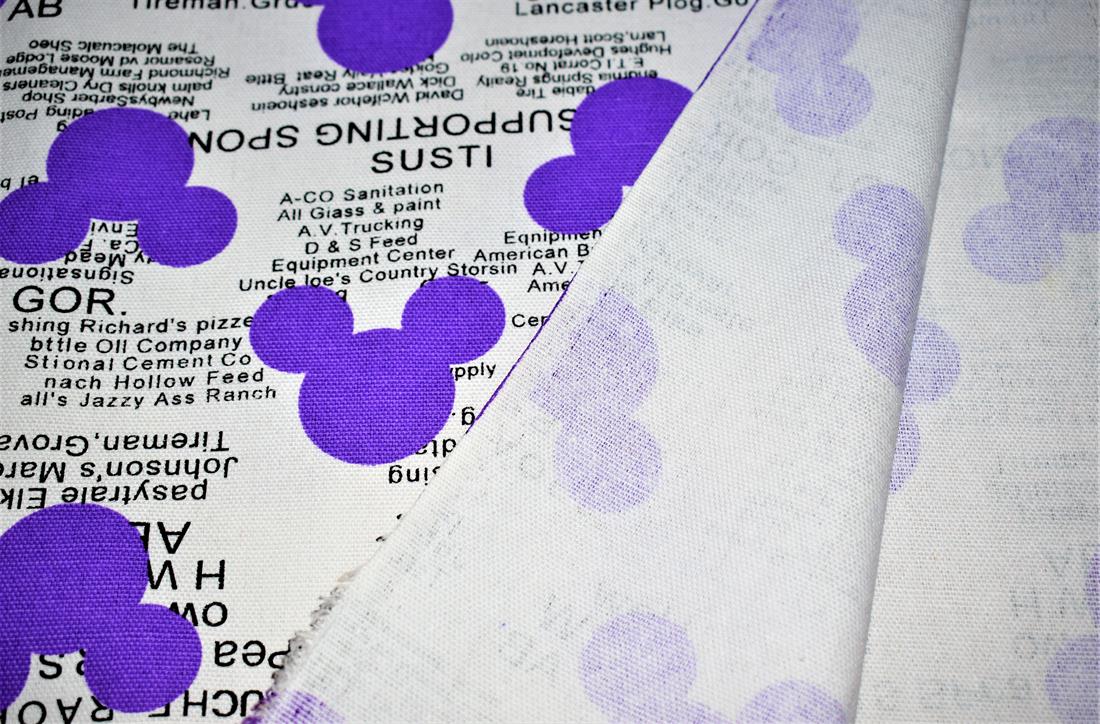 White & Purple Cotton Mickey Mouse