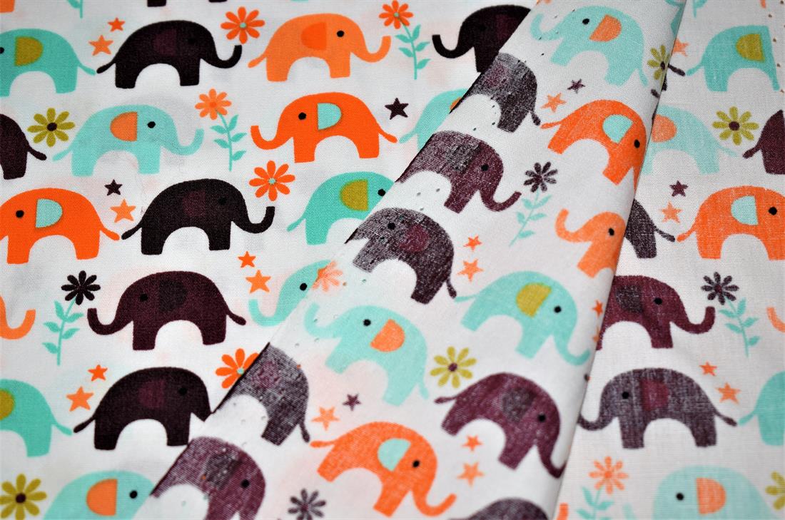 COL 1 Cotton Elephant Print