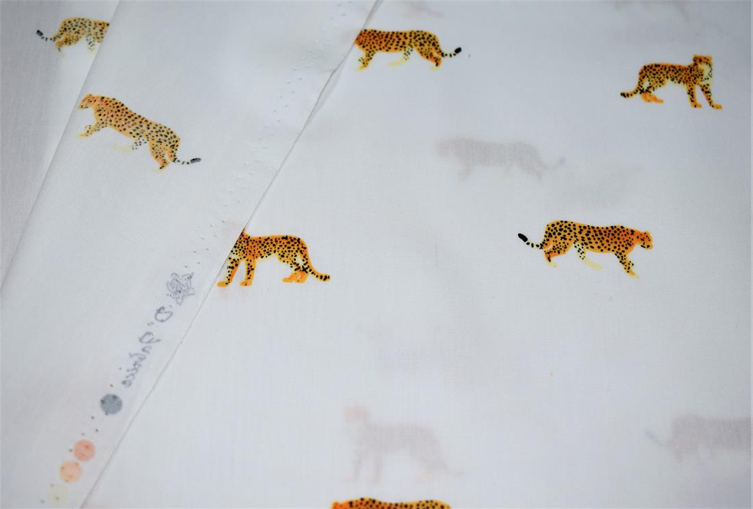 White Cotton Tiger Print