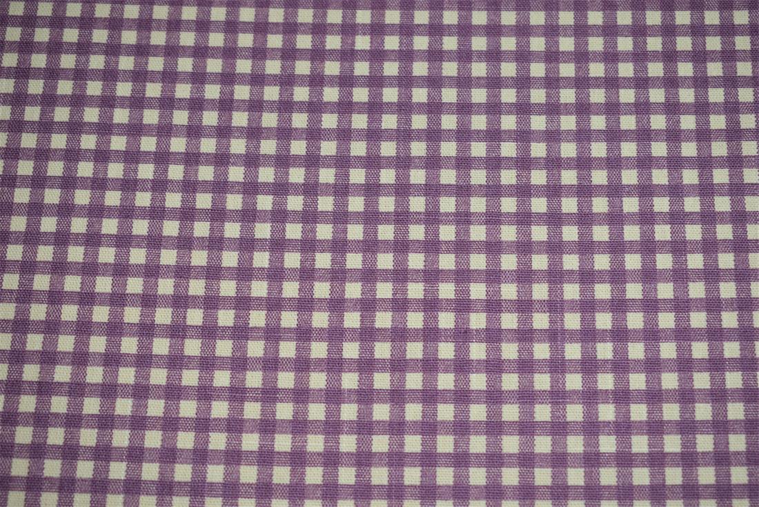 Lilac Cotton Gingham Canvas