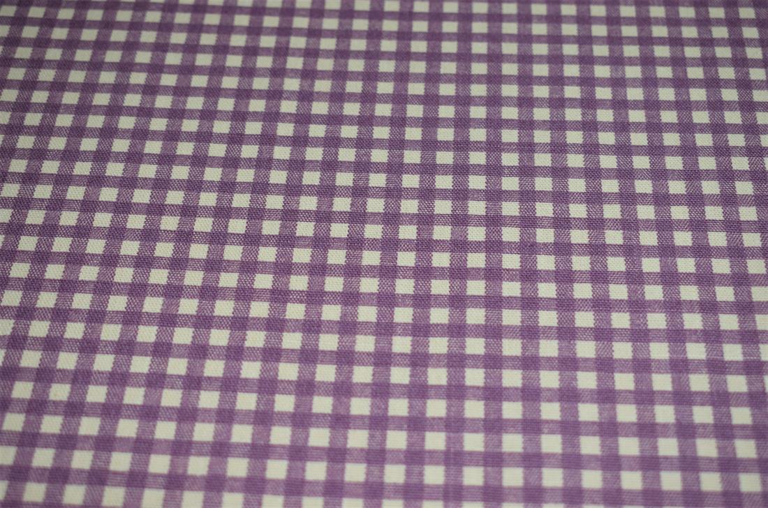 Lilac Cotton Gingham Canvas