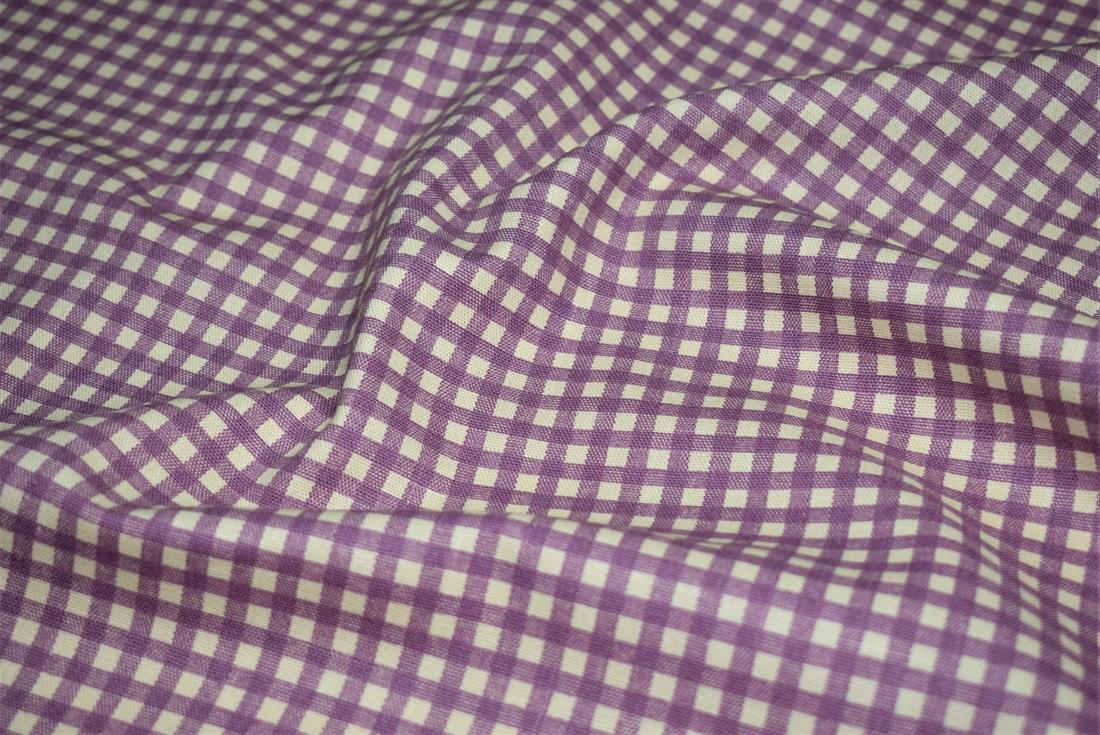 Lilac Cotton Gingham Canvas