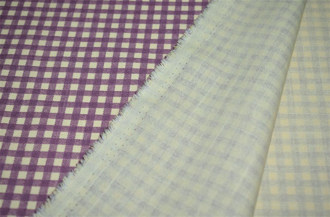 Lilac Cotton Gingham Canvas