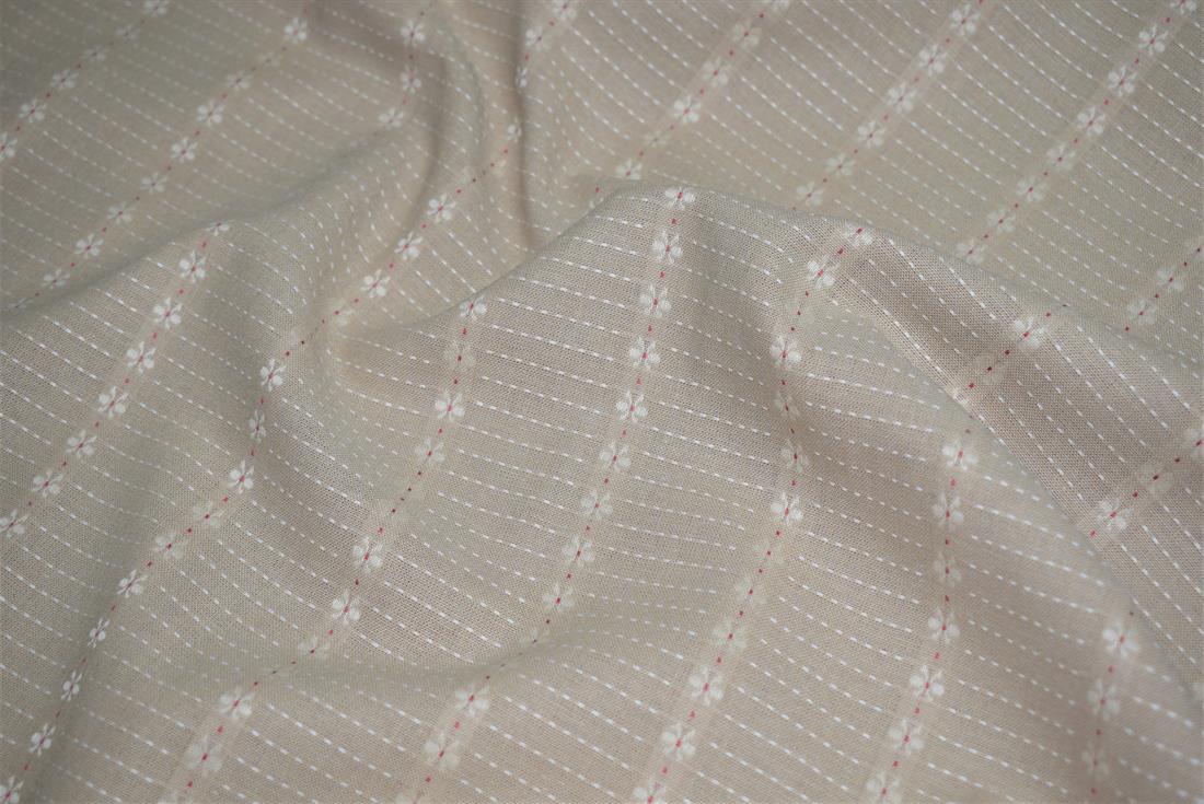 Cream Printed Cotton Fabrics