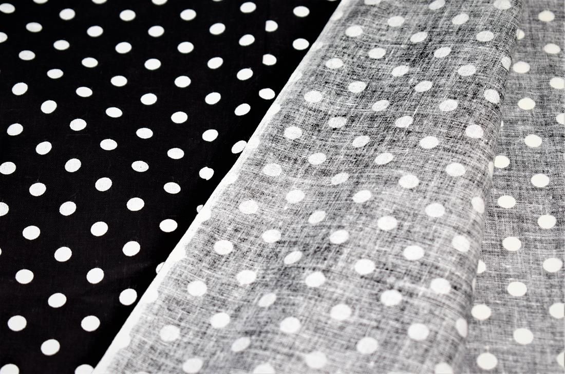 Black & White Cotton Spots Printed