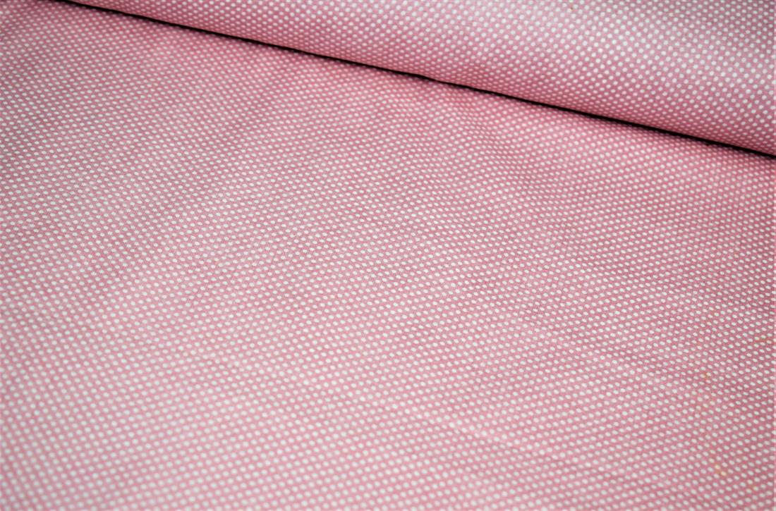Pink & White Cotton Pin Spots Print