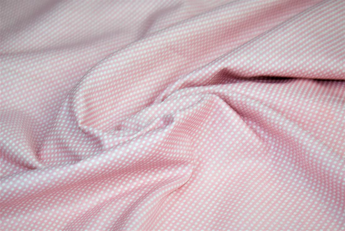 Pink & White Cotton Pin Spots Print