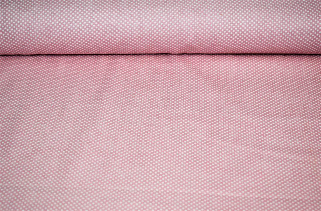 Pink & White Cotton Pin Spots Print