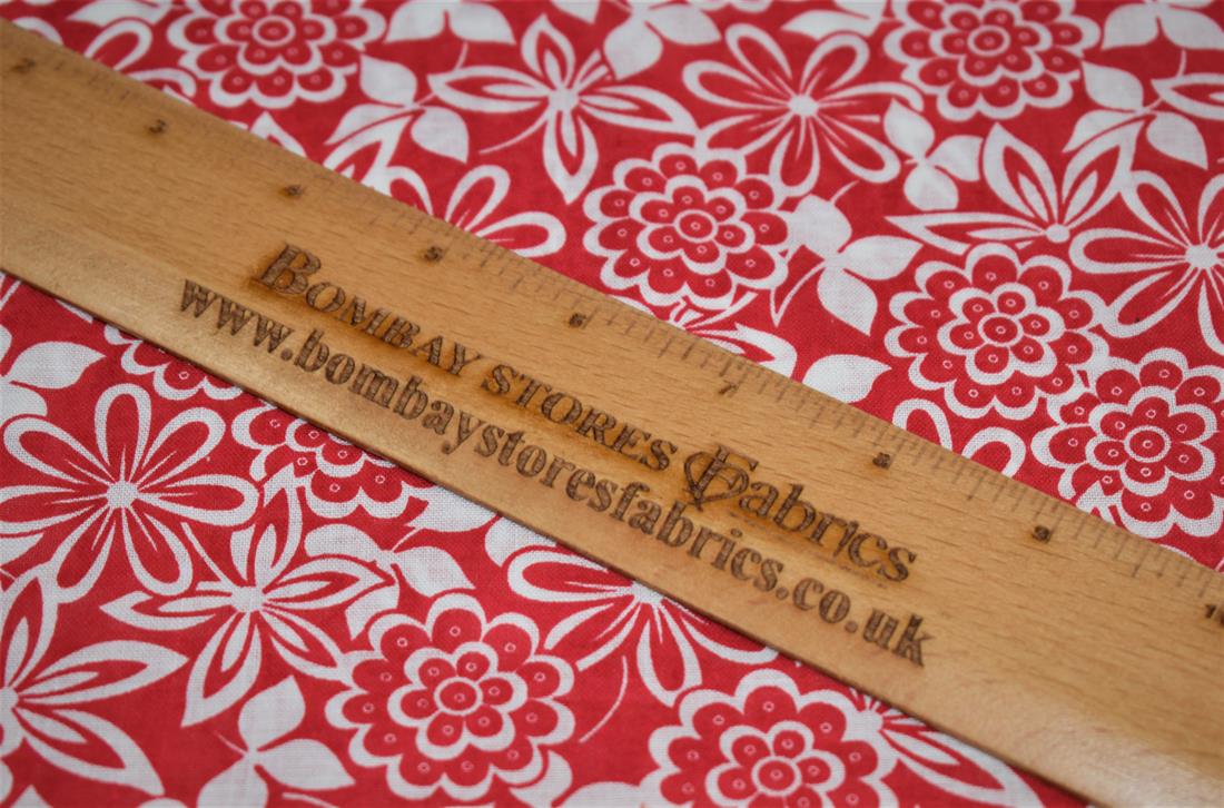 RED & White Cotton Flower Print
