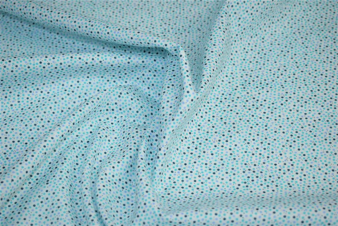 Blue & Multicolour Cotton Blue&Multicolour Colour Pin Spots Print
