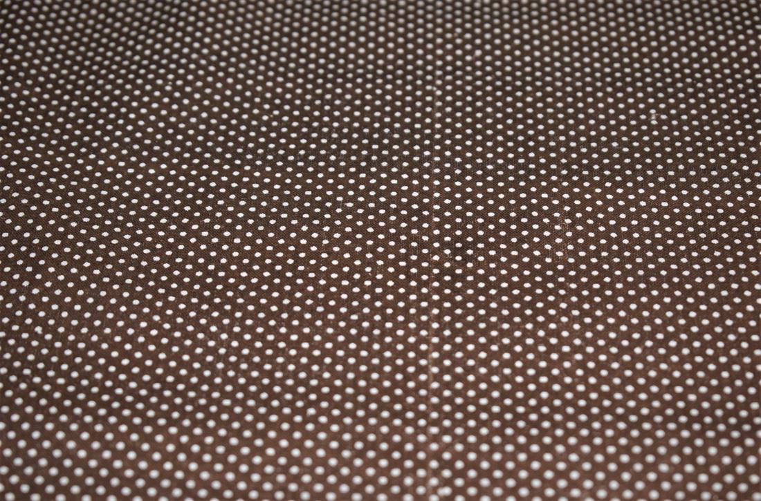 Brown & White Cotton & Spots Print