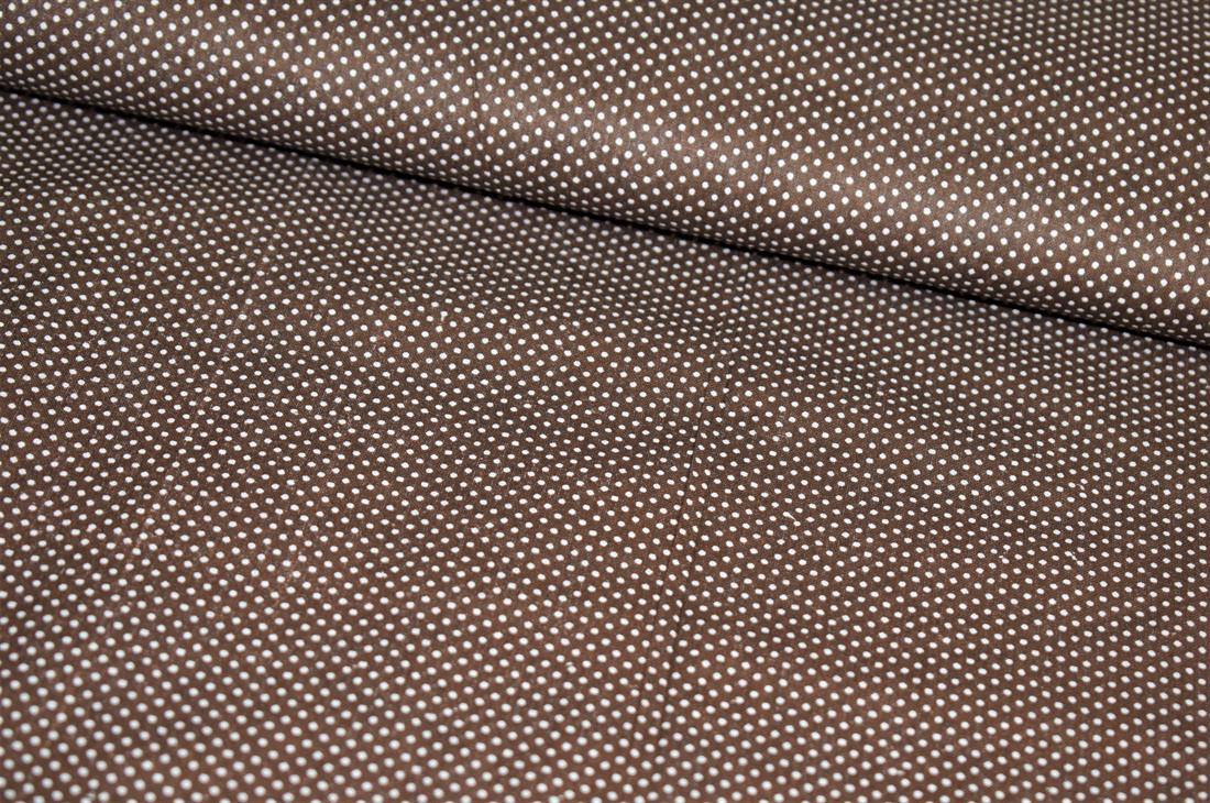 Brown & White Cotton & Spots Print