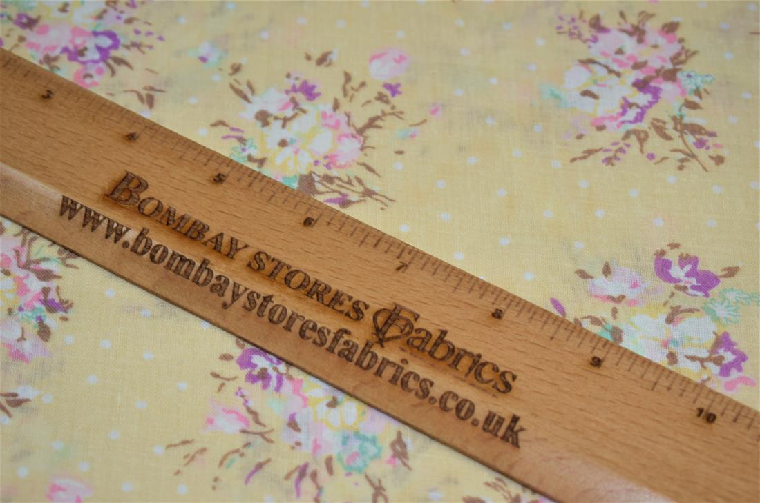 Beige Cotton Flower Print
