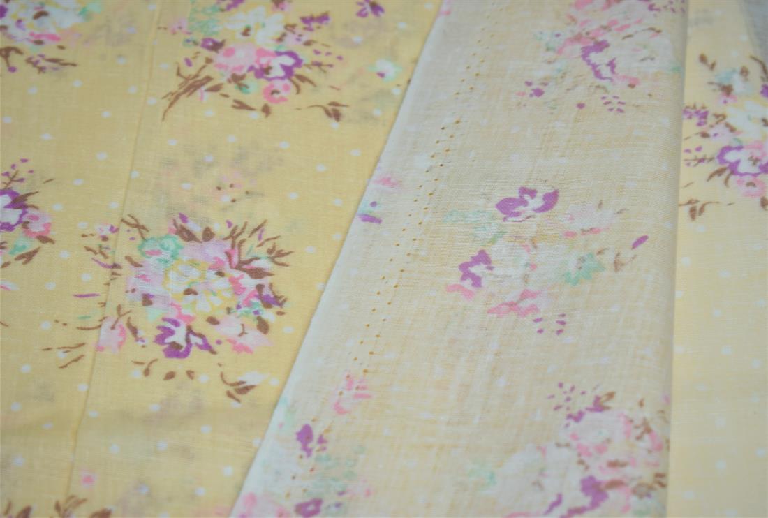Beige Cotton Flower Print