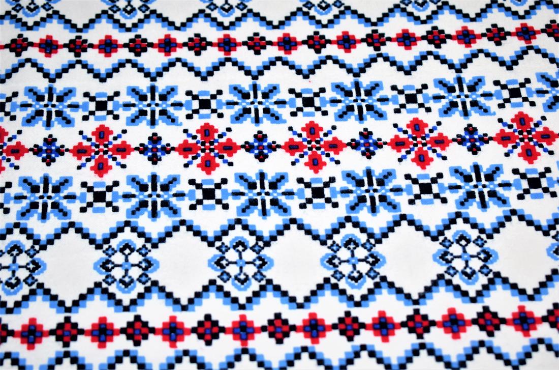 Blue Cotton Christmas Print