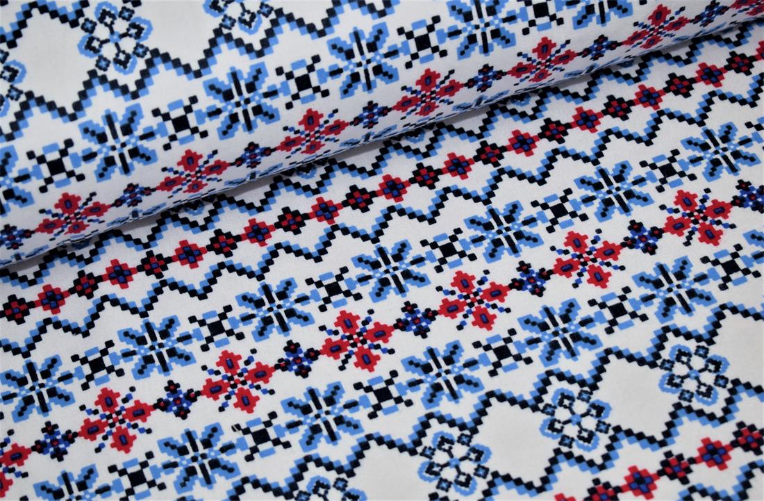 Blue Cotton Christmas Print
