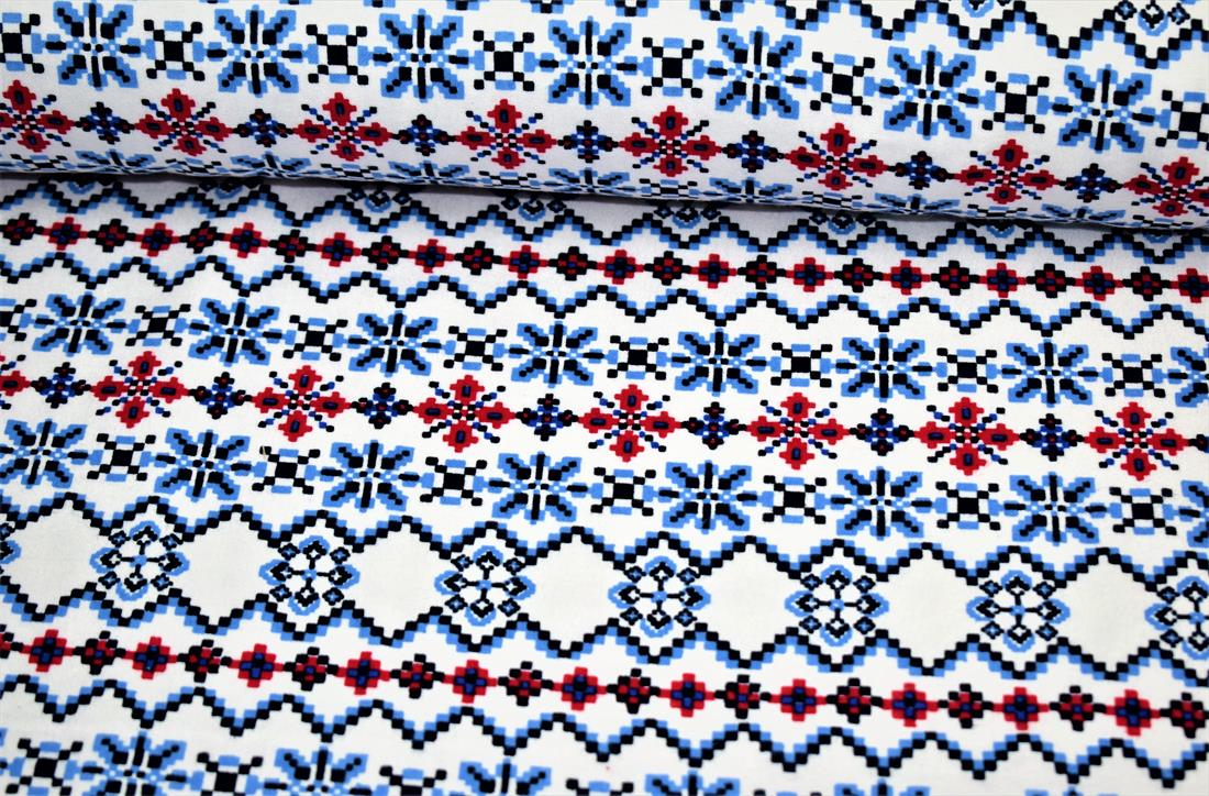 Blue Cotton Christmas Print