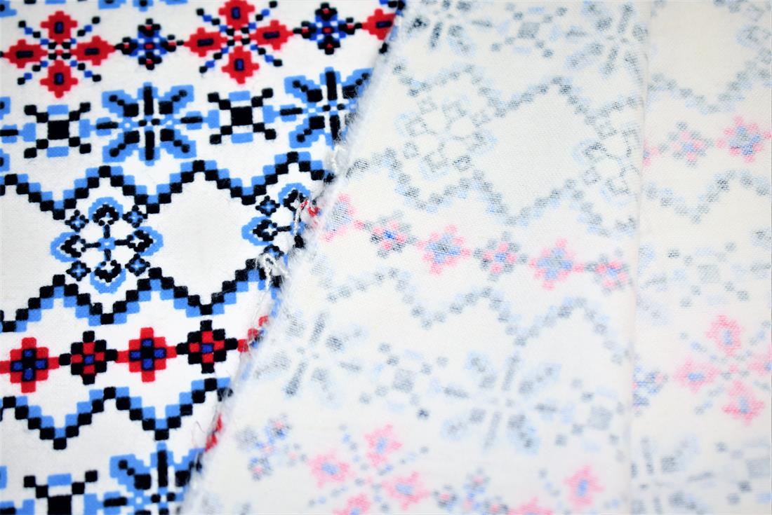 Blue Cotton Christmas Print