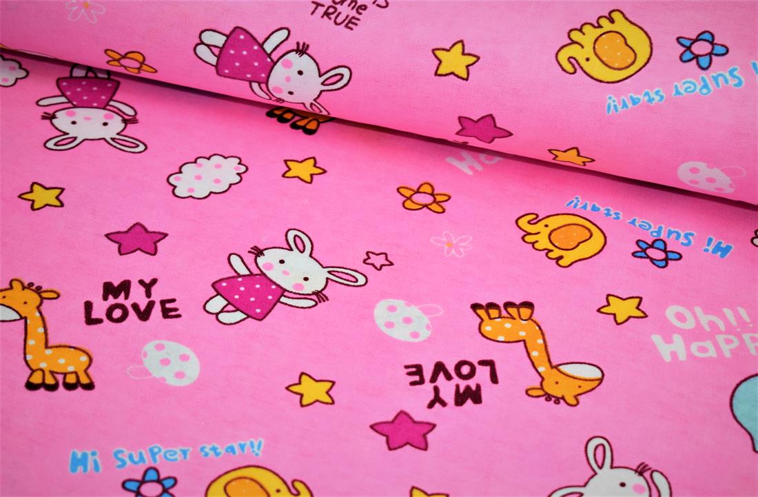 Pink Cotton My Love Fabric