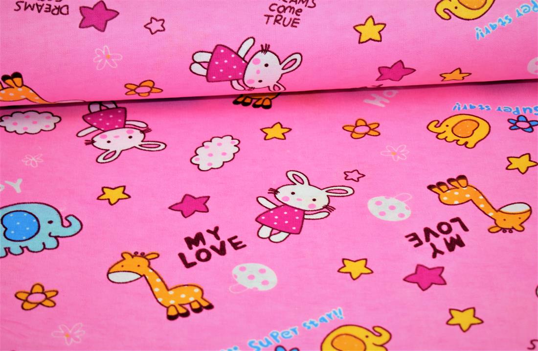 Pink Cotton My Love Fabric