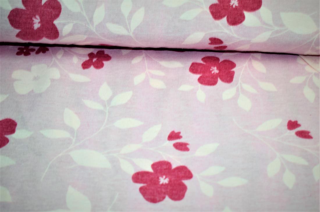 Light Pink Cotton White & Ref Hawaiian Floral