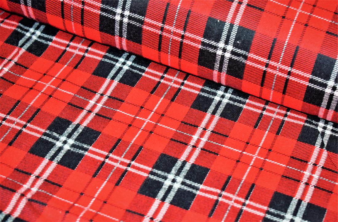 Red Cotton Tartan Print