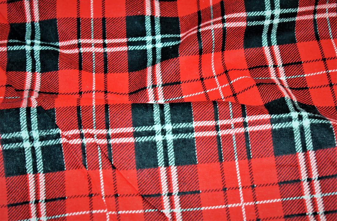 Red Cotton Tartan Print
