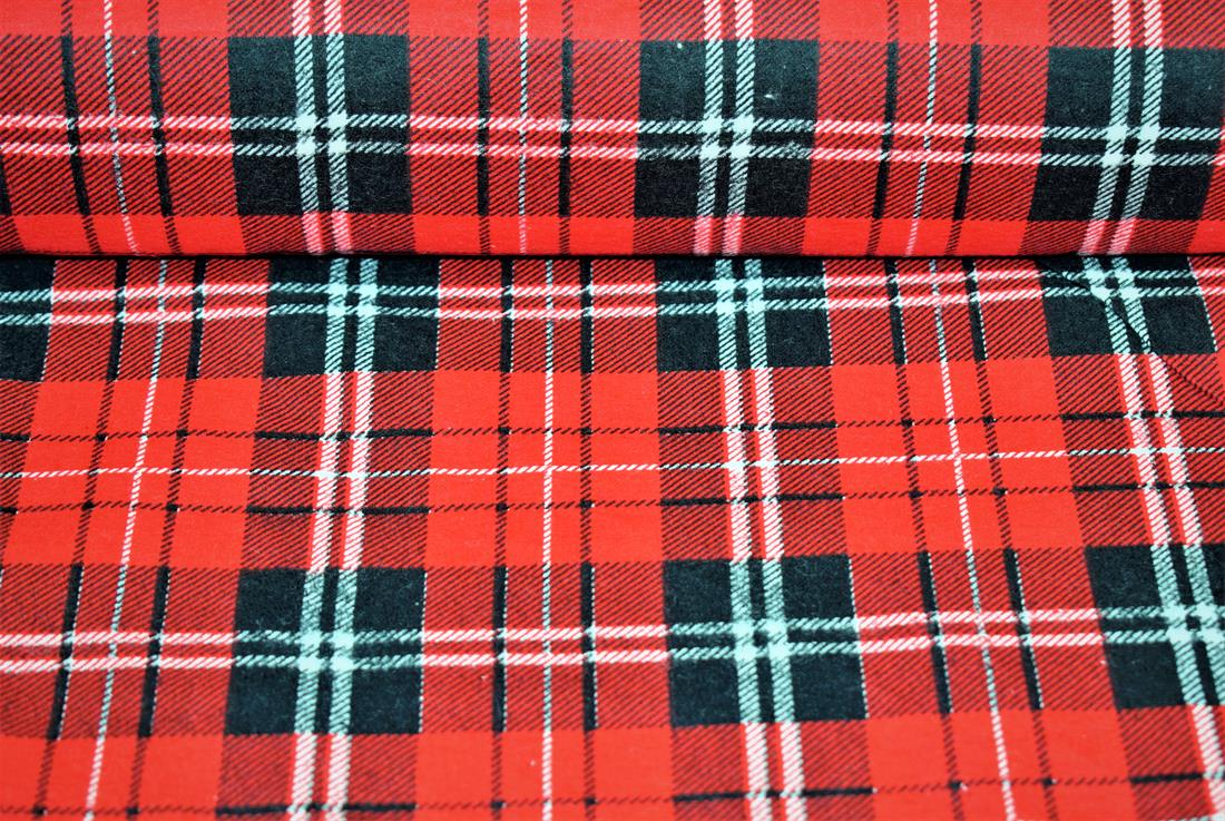 Red Cotton Tartan Print