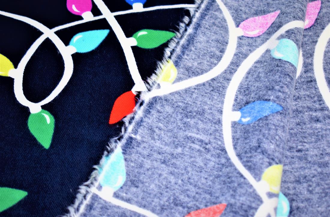 Navy Cotton Christmas Print Fabric