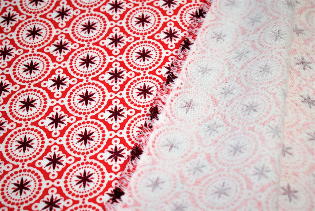 White & Red Cotton Ottomna Print