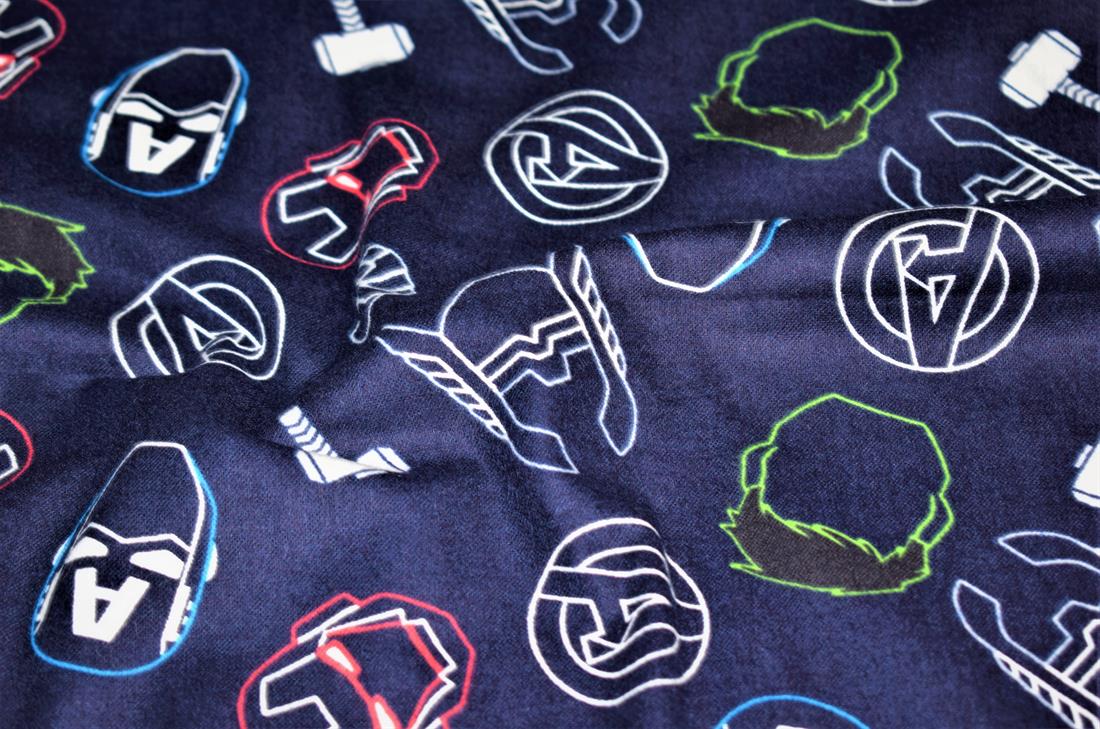Navy Cotton Avengers Print